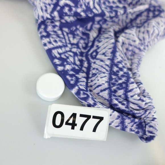 MAR Women Navy Blue Bikini Top MEDIUM Triangle Halter Strappy‎ Front Gold buckle - Picture 10 of 10